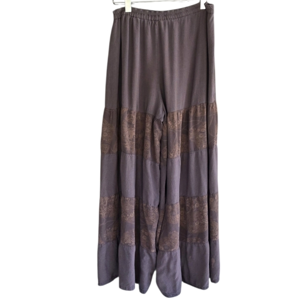 Vintage Culottes Brown Wide Leg Pants Taupe  Hippie Cropped Pant XS?